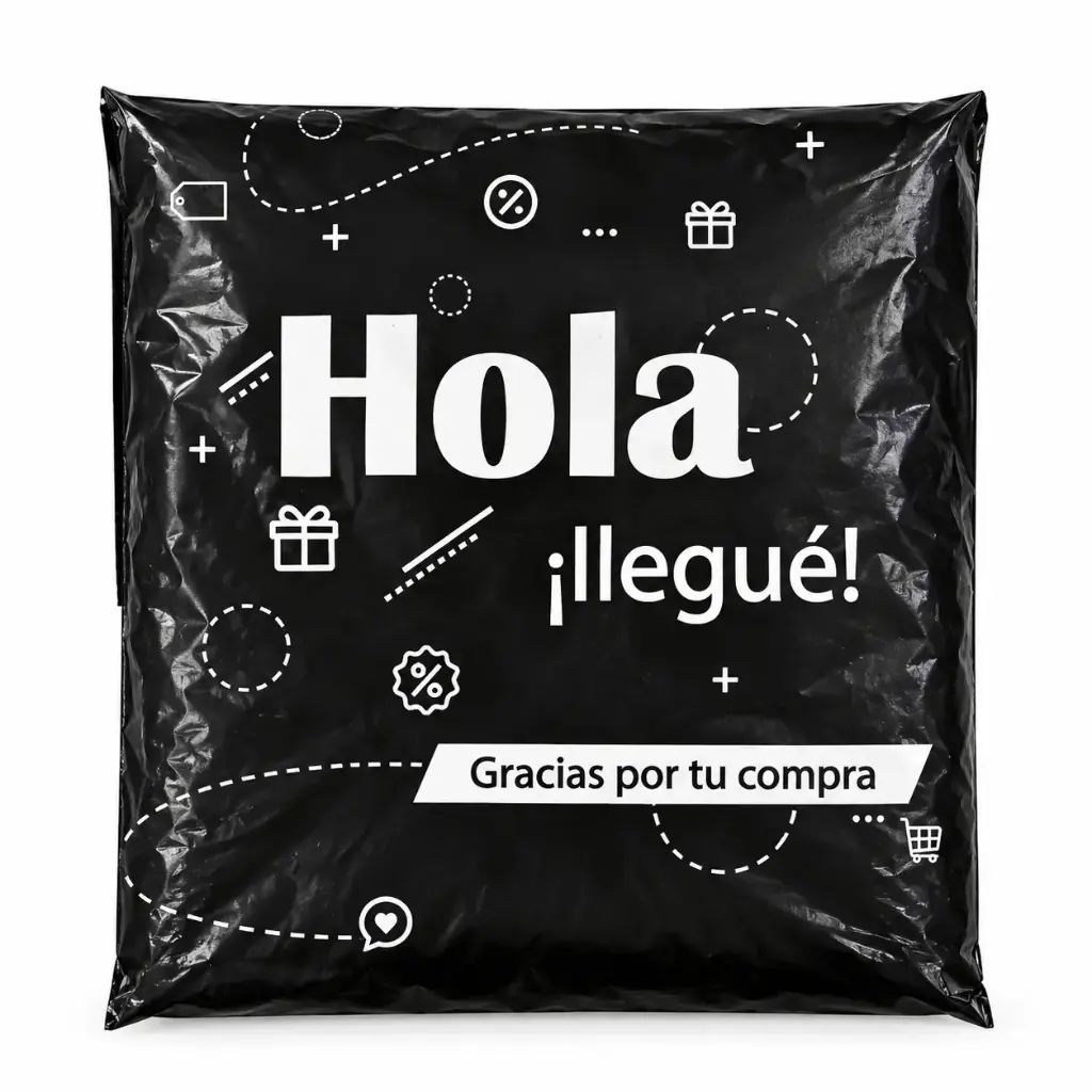 SOBRES E-COMMERCE "HOLA LLEGUÉ" NEGRA