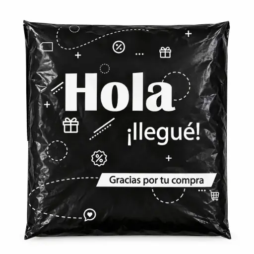 SOBRES E-COMMERCE "HOLA LLEGUÉ" NEGRA