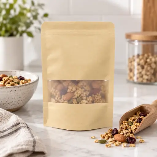 DOYPACK KRAFT CON VENTANA